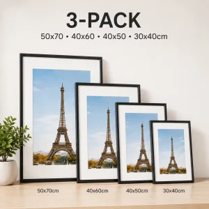 3pcs Modern Black Aluminum Picture Frames Set