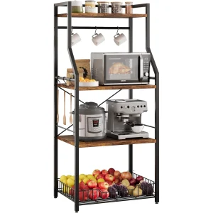 4-Tier Kitchen Bakers Rack & Microwave Oven Stand