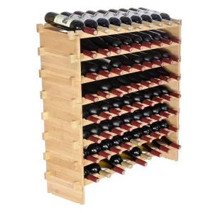 SucceBuy 48/72 Bottle Stackable Modular Wine Rack Free Standing Wine