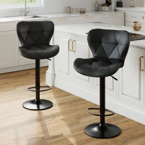 JHK Ergonomic Faux Leather Dining Chairs Set of 2 Adjustable