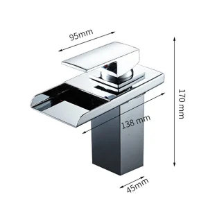 Luxury LED Color Changing Waterfall Basin Sink Faucet