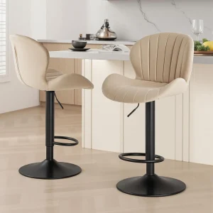 JHK Ergonomic Modern 360° Swivel Dining Chairs Set of 2 Adjustable