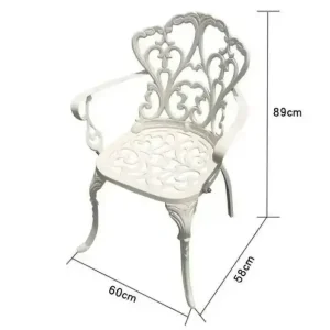 Outdoor Cast Aluminum Tables and Chairs Set Courtyard Garden - Thumbnail Image 4