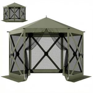 10x11FT Pop Up Gazebo Screen Tent Portable Instant Sun Shelter
