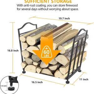 Firewood Rack, Foldable Firewood Holder - Thumbnail Image 4