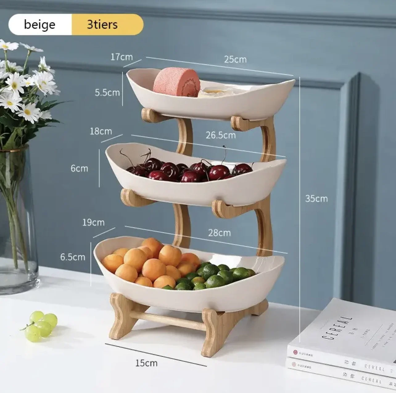 2/3 Layer Fruit Plate Home Living Room Plastic Snack Dish - Image 1