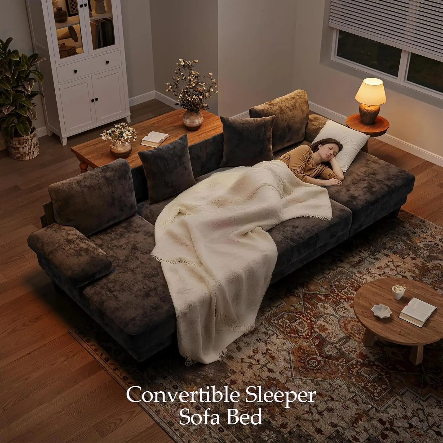 Sleeper Sofa with Pull Out Couch Bed | 112 Inch Couches for Living Room - Image 2