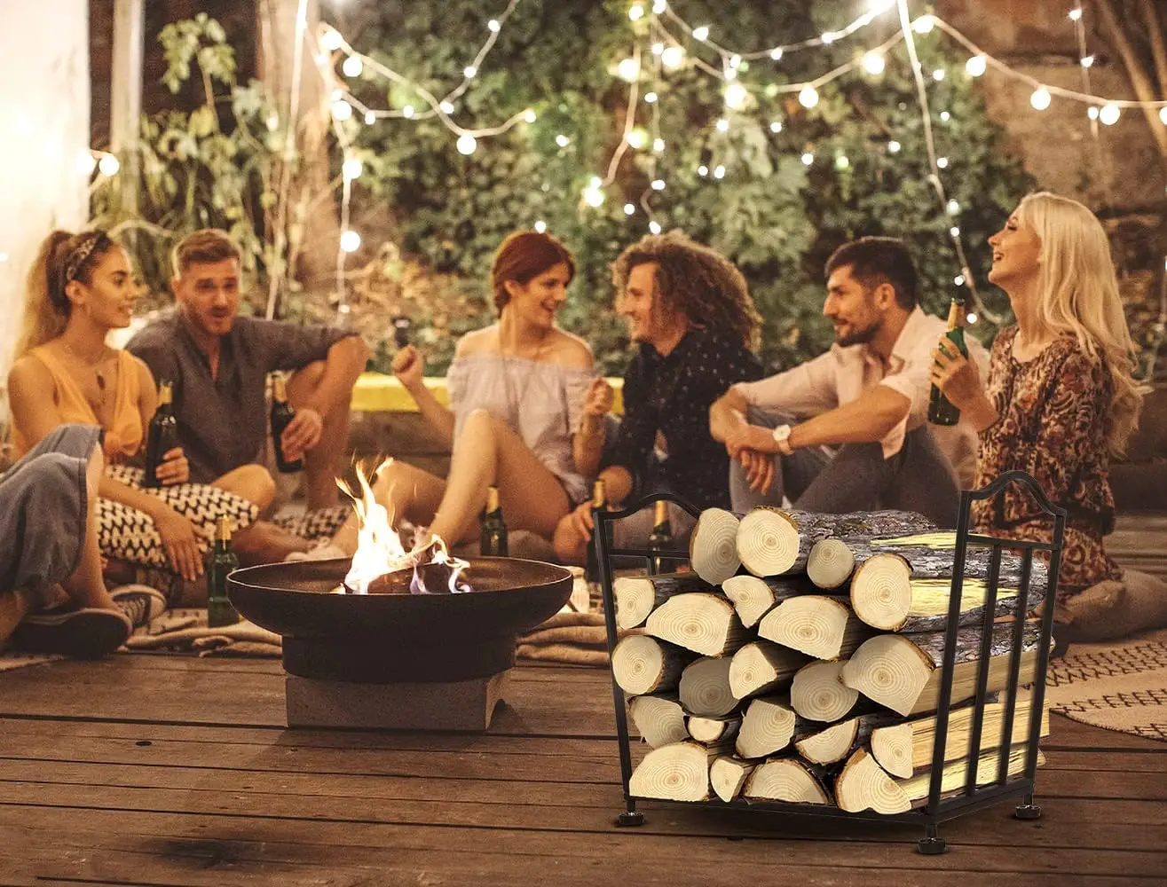 Firewood Rack, Foldable Firewood Holder - Image 2