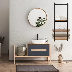 2-layer carbon steel wall-mounted towel rack - Thumbnail Image 4