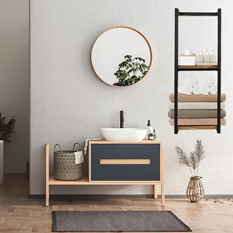2-layer carbon steel wall-mounted towel rack - Image 4
