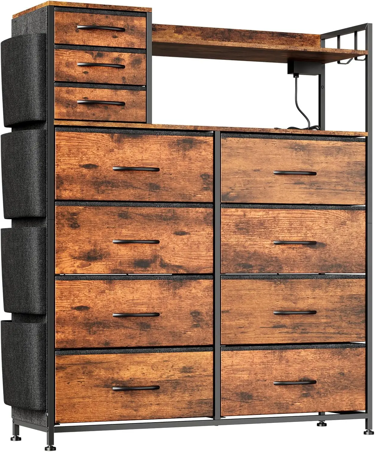 Storage Dresser with 11 Fabric Drawers,Charging Station - Image 4