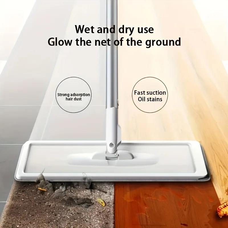 Hands-Free Flat Mop Bucket Set Wet Dry Floor Cleaning - Image 1