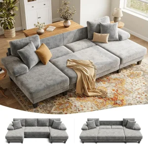 Sleeper Sofa with Pull Out Couch Bed | 112 Inch Couches for Living Room - Thumbnail Image 4