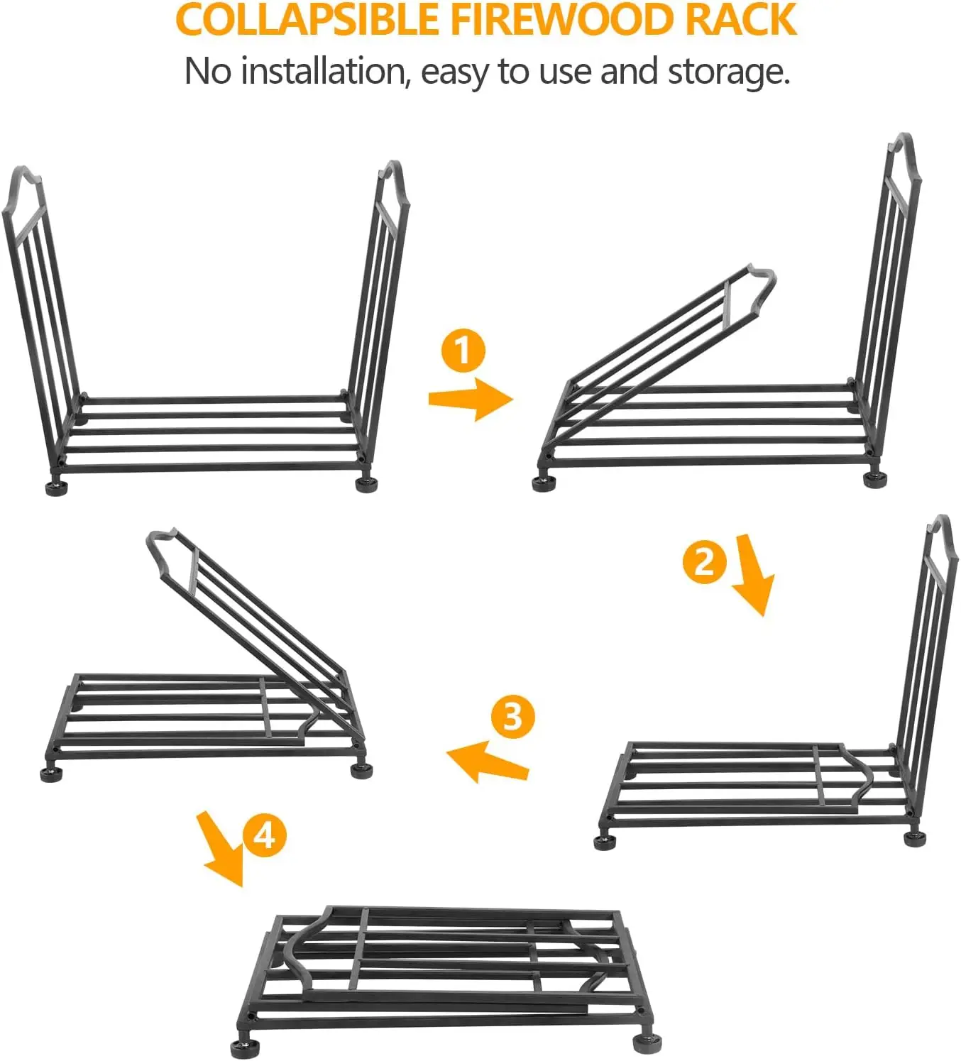 Firewood Rack, Foldable Firewood Holder - Image 5
