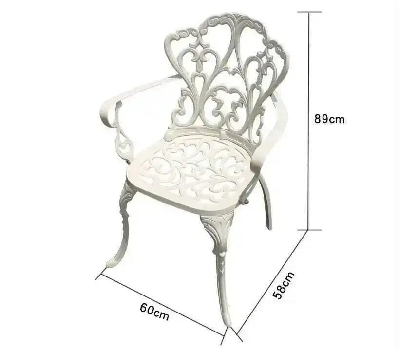 Outdoor Cast Aluminum Tables and Chairs Set Courtyard Garden - Image 2