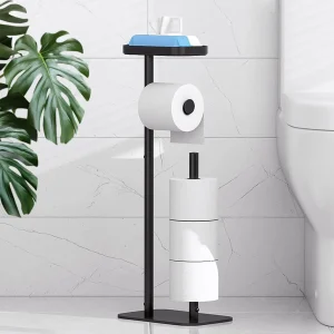 Toilet Paper Holder Free Standing – Rustproof Metal Toilet Paper Stand