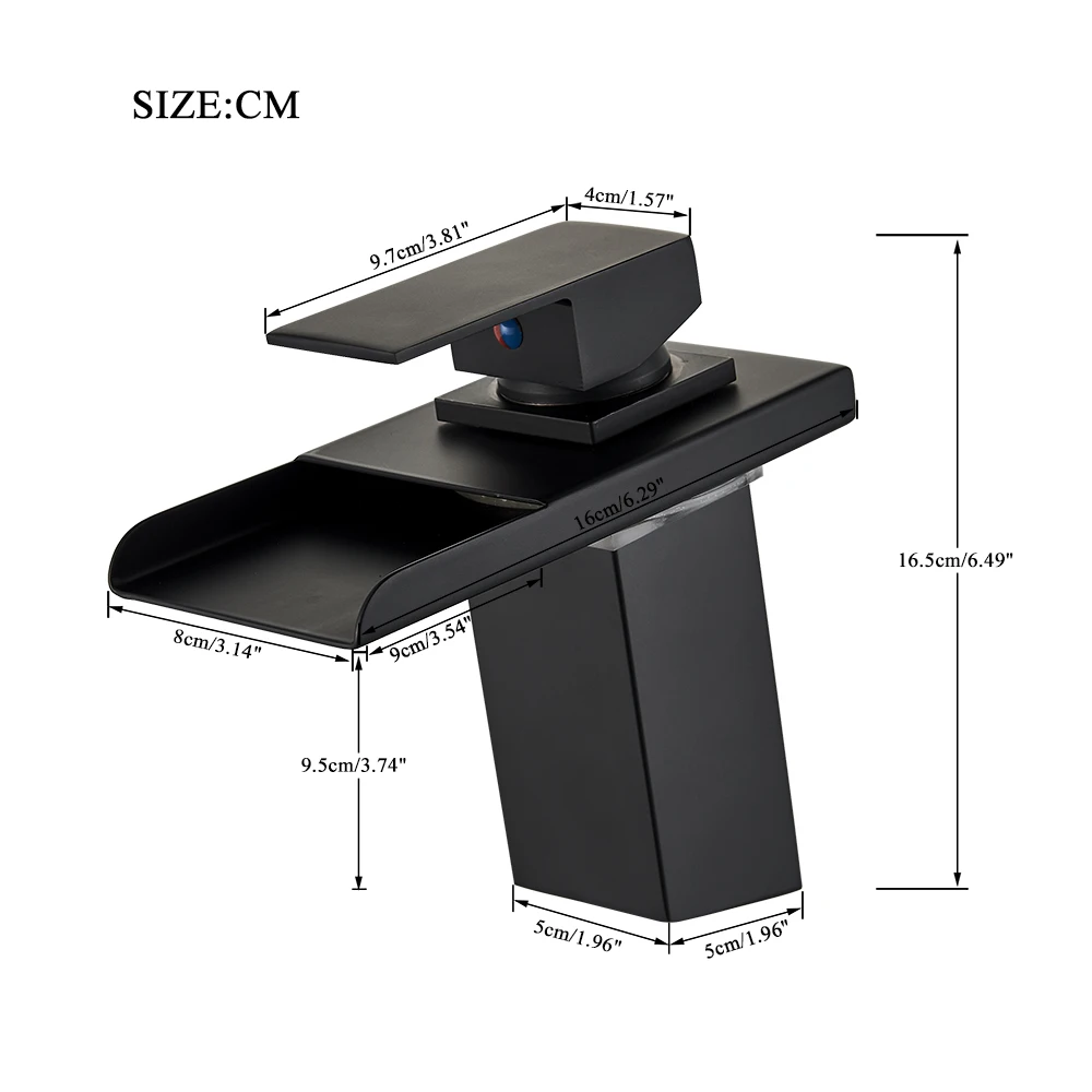 Luxury LED Color Changing Waterfall Basin Sink Faucet - Image 7