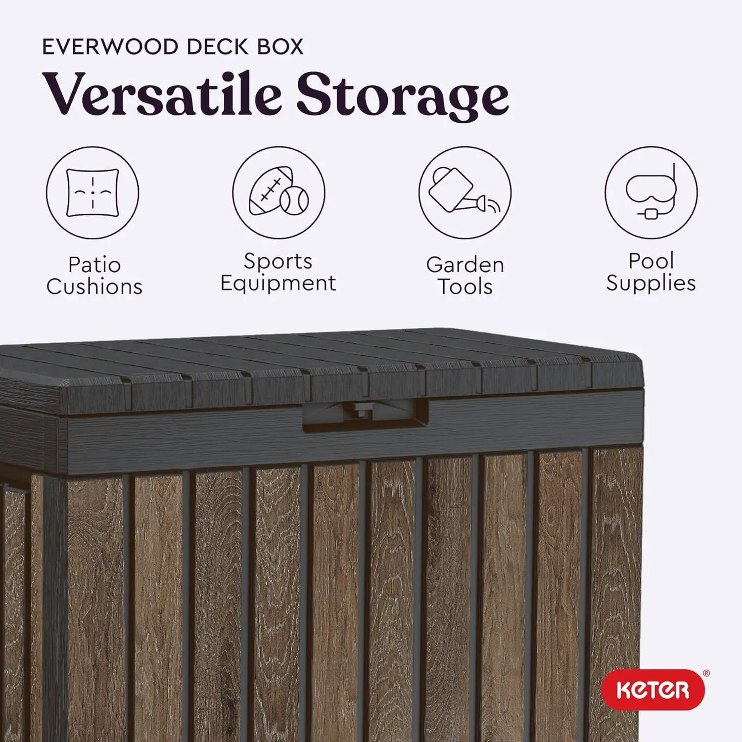 Keter Everwood 50 Gal Resin Deck Box - Image 2