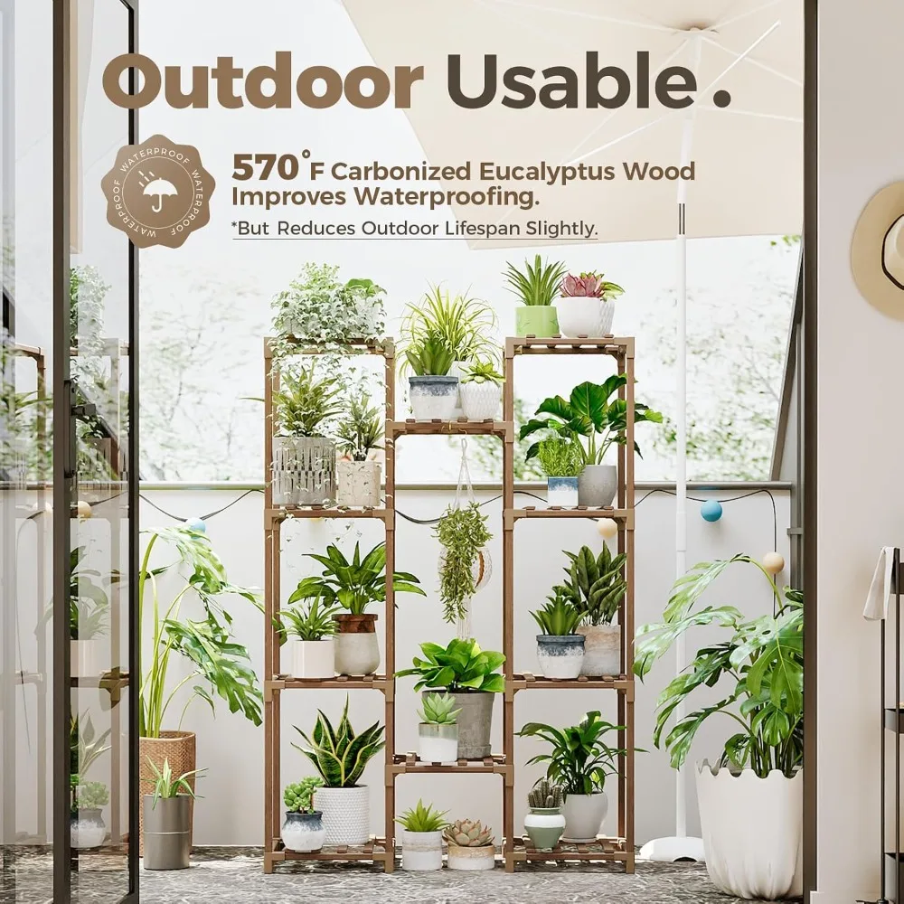 Bamworld Plant Stand Indoor Outdoor Tall Shelf - Image 2