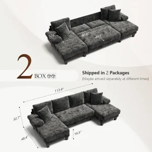 Sleeper Sofa with Pull Out Couch Bed | 112 Inch Couches for Living Room - Thumbnail Image 5