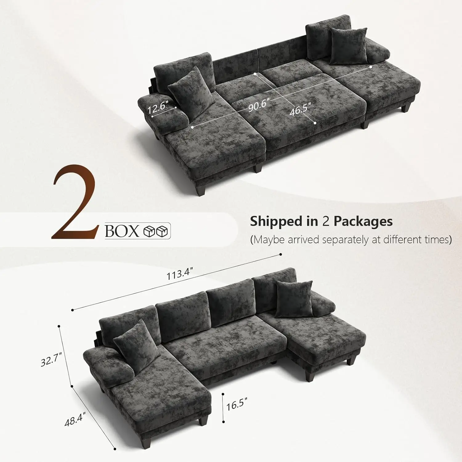 Sleeper Sofa with Pull Out Couch Bed | 112 Inch Couches for Living Room - Image 5